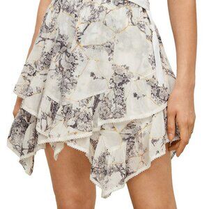 ALLSAINTS Nico Buruberu Skeleton Print Skirt, sz 10